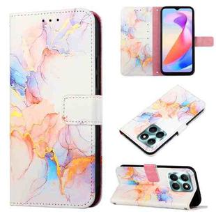 For Honor X6a PT003 Marble Pattern Flip Leather Phone Case(Marble White)