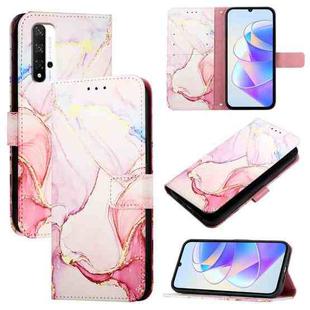 For Honor 20 / 20 Pro / 20S PT003 Marble Pattern Flip Leather Phone Case(Rose Gold)