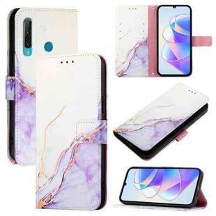 For Honor 20 lite / 10i / 20e PT003 Marble Pattern Flip Leather Phone Case(White Purple)