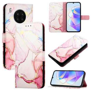 For Honor 50 Lite / Huawei nova 8i PT003 Marble Pattern Flip Leather Phone Case(Rose Gold)