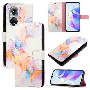 For Honor 50 Pro / Huawei nova 9 Pro PT003 Marble Pattern Flip Leather Phone Case(Marble White)