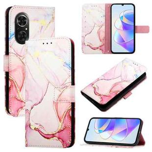 For Honor 50 SE / Huawei nova 9 SE PT003 Marble Pattern Flip Leather Phone Case(Rose Gold)