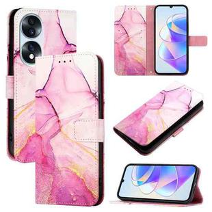 For Honor 70 PT003 Marble Pattern Flip Leather Phone Case(Pink Purple Gold)