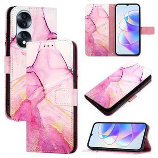 For Honor 70 Pro PT003 Marble Pattern Flip Leather Phone Case(Pink Purple Gold)