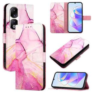 For Honor 90 Pro PT003 Marble Pattern Flip Leather Phone Case(Pink Purple Gold)