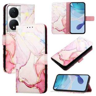 For Honor 90 Smart / X7b / Play 50 Plus PT003 Marble Pattern Flip Leather Phone Case(Rose Gold)