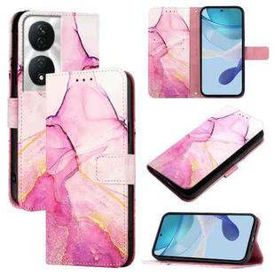 For Honor 90 Smart / X7b / Play 50 Plus PT003 Marble Pattern Flip Leather Phone Case(Pink Purple Gold)