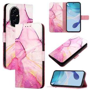 For Honor 200 PT003 Marble Pattern Flip Leather Phone Case(Pink Purple Gold)