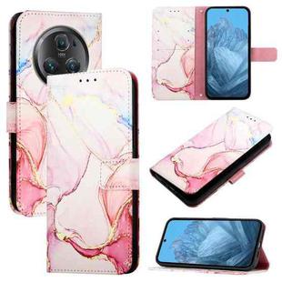 For Honor Magic5 Pro PT003 Marble Pattern Flip Leather Phone Case(Rose Gold)