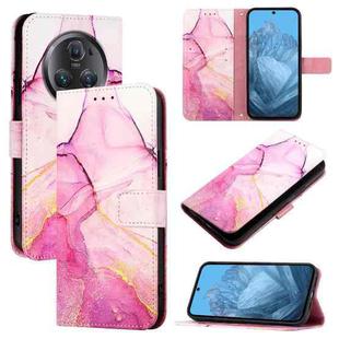 For Honor Magic5 Pro PT003 Marble Pattern Flip Leather Phone Case(Pink Purple Gold)