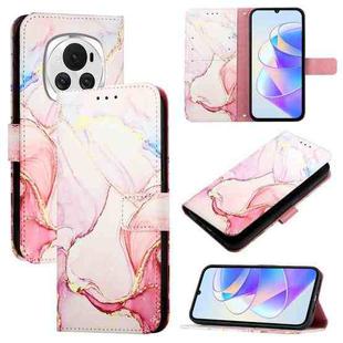 For Honor Magic6 PT003 Marble Pattern Flip Leather Phone Case(Rose Gold)