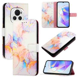 For Honor Magic6 PT003 Marble Pattern Flip Leather Phone Case(Marble White)