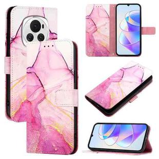 For Honor Magic6 PT003 Marble Pattern Flip Leather Phone Case(Pink Purple Gold)