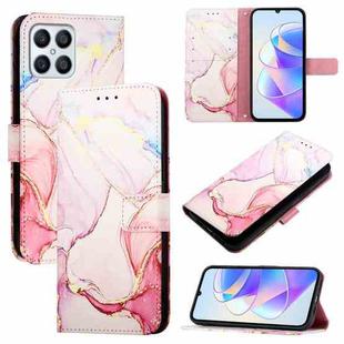 For Honor X8 4G / X30i / Play6T Pro PT003 Marble Pattern Flip Leather Phone Case(Rose Gold)
