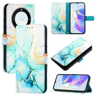 For Honor X40 / X9a / Magic5 Lite PT003 Marble Pattern Flip Leather Phone Case(Green)