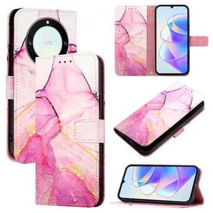 For Honor X40 / X9a / Magic5 Lite PT003 Marble Pattern Flip Leather Phone Case(Pink Purple Gold)