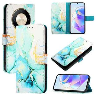 For Honor X9b / Magic6 Lite 5G PT003 Marble Pattern Flip Leather Phone Case(Green)
