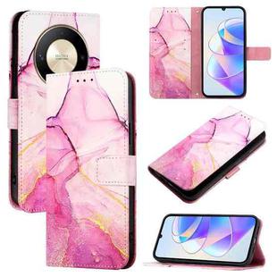For Honor X9b / Magic6 Lite 5G PT003 Marble Pattern Flip Leather Phone Case(Pink Purple Gold)
