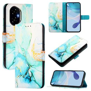 For Honor 300 PT003 Marble Pattern Flip Leather Phone Case(Green)