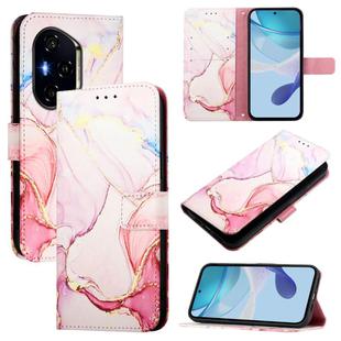 For Honor 300 Pro / 300 Ultra PT003 Marble Pattern Flip Leather Phone Case(Rose Gold)