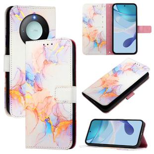 For Honor X9c Smart 5G PT003 Marble Pattern Flip Leather Phone Case(Marble White)