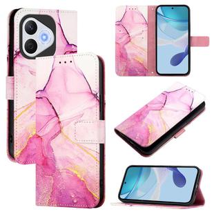 For Honor 400 Lite PT003 Marble Pattern Flip Leather Phone Case(Pink Purple Gold)