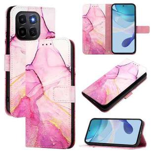 For Honor X6c 4G PT003 Marble Pattern Flip Leather Phone Case(Pink Purple Gold)