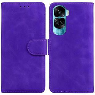 For Honor 90 Lite Skin Feel Pure Color Flip Leather Phone Case(Purple)