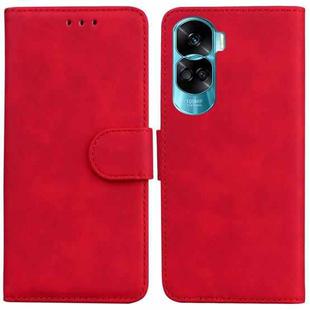 For Honor 90 Lite Skin Feel Pure Color Flip Leather Phone Case(Red)