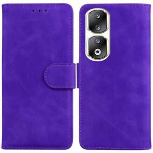 For Honor 90 Pro Skin Feel Pure Color Flip Leather Phone Case(Purple)