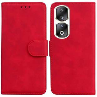 For Honor 90 Pro Skin Feel Pure Color Flip Leather Phone Case(Red)