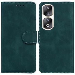 For Honor 90 Pro Skin Feel Pure Color Flip Leather Phone Case(Green)