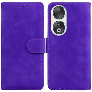 For Honor 90 Skin Feel Pure Color Flip Leather Phone Case(Purple)