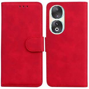 For Honor 90 Skin Feel Pure Color Flip Leather Phone Case(Red)