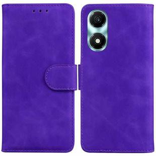 For Honor X5 Plus / Play 40C Skin Feel Pure Color Flip Leather Phone Case(Purple)