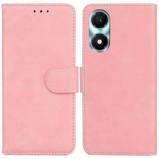 For Honor X5 Plus / Play 40C Skin Feel Pure Color Flip Leather Phone Case(Pink)