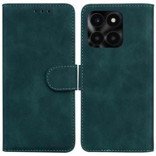 For Honor X6a Skin Feel Pure Color Flip Leather Phone Case(Green)