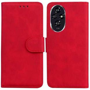For Honor 200 5G Skin Feel Pure Color Flip Leather Phone Case(Red)
