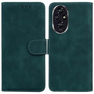 For Honor 200 5G Skin Feel Pure Color Flip Leather Phone Case(Green)