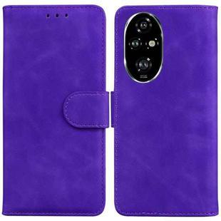 For Honor 200 Pro 5G Skin Feel Pure Color Flip Leather Phone Case(Purple)