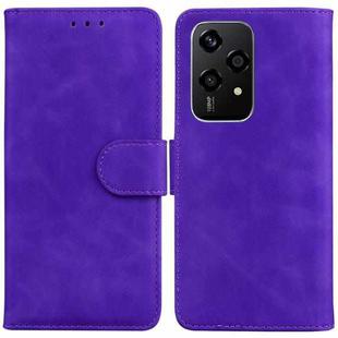 For Honor 200 Lite Global Skin Feel Pure Color Flip Leather Phone Case(Purple)