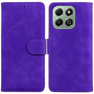 For Honor X6b Skin Feel Pure Color Flip Leather Phone Case(Purple)