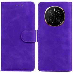 For Honor Magic7 Skin Feel Pure Color Flip Leather Phone Case(Purple)