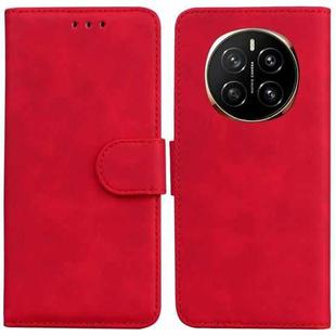 For Honor Magic7 Skin Feel Pure Color Flip Leather Phone Case(Red)