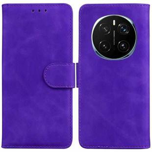 For Honor Magic7 Pro Skin Feel Pure Color Flip Leather Phone Case(Purple)