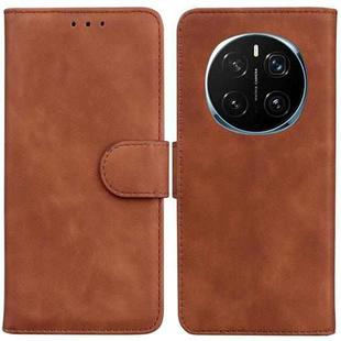 For Honor Magic7 Pro Skin Feel Pure Color Flip Leather Phone Case(Brown)