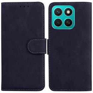 For Honor X8c 4G Skin Feel Pure Color Flip Leather Phone Case(Black)