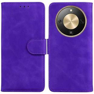 For Honor X70 5G Skin Feel Pure Color Flip Leather Phone Case(Purple)