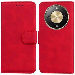 For Honor X70 5G Skin Feel Pure Color Flip Leather Phone Case(Red)