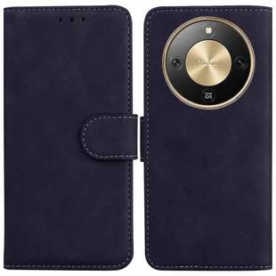 For Honor X70 5G Skin Feel Pure Color Flip Leather Phone Case(Black)